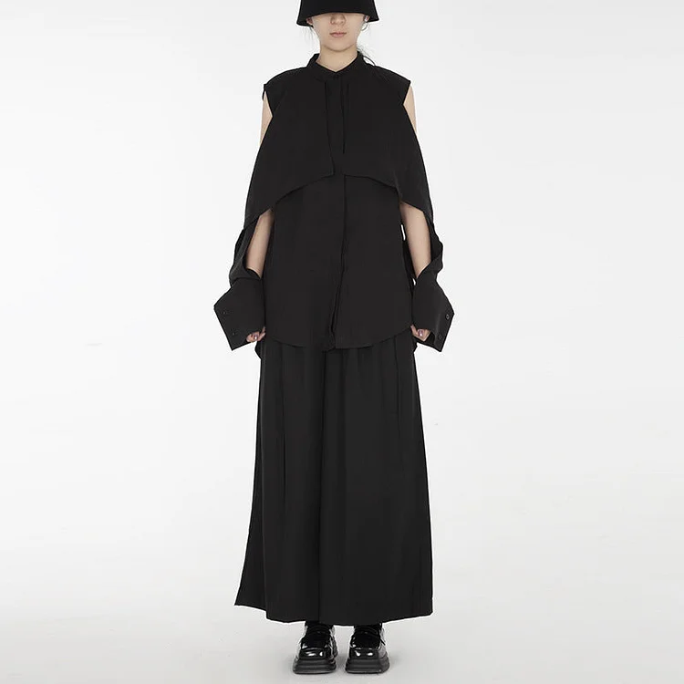 Dawfashion Techwear Streetwear-Japanese Original Design Darkwear Check Solid Color Niche Shirts-Streetfashion-Darkwear-Techwear