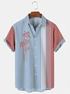 Men's Casual Palm Tree Print Short Sleeve Shirt