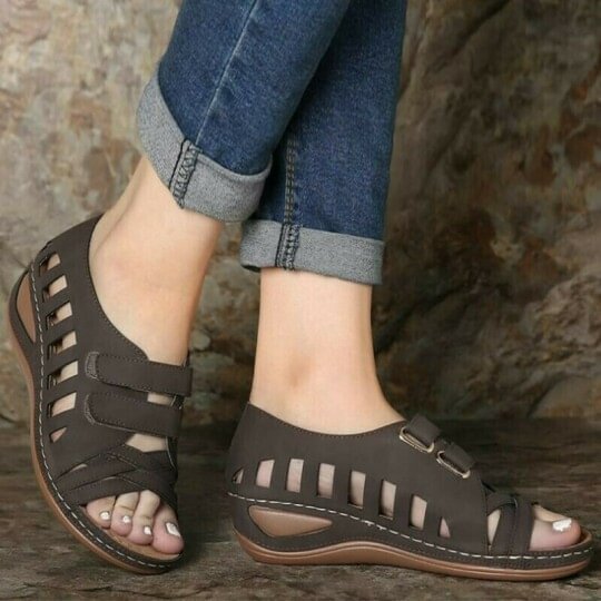 Women's Hollow Velcro Comfy Wedge Sandals