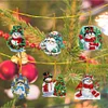(US Local)6pcs Xmas Snowman  DIY Diamond Painting Art Pendant Wall Door Decoration