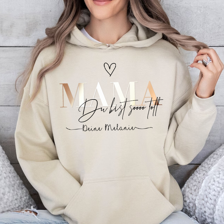 Loveyoufancy Personalized MAMA “You are soooo great” German Sweatshirt with Kids Name on Sleeve-Mother's Day Sale