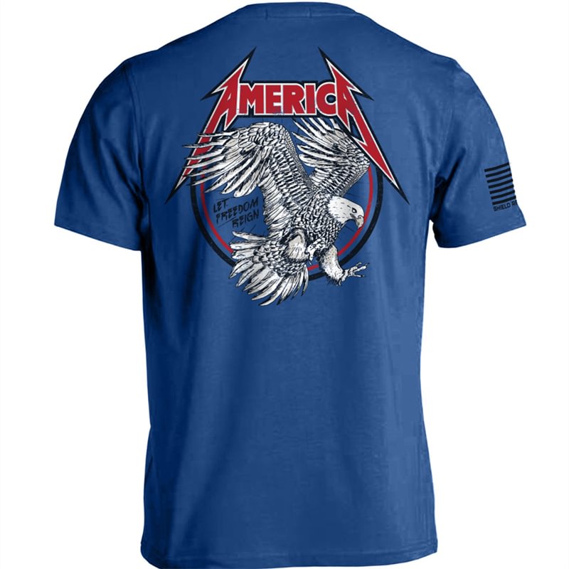 "America Let Freedom Reign"Print T-Shirt