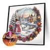Diamond Painting -DIY Round Drill Snow Outside The House(40x40 CM)