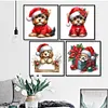 12pcs Christmas Puppy-11CT Stamped Cross Stitch Set 12.5*12.5cm/4.92*4.92in tapestrymarket