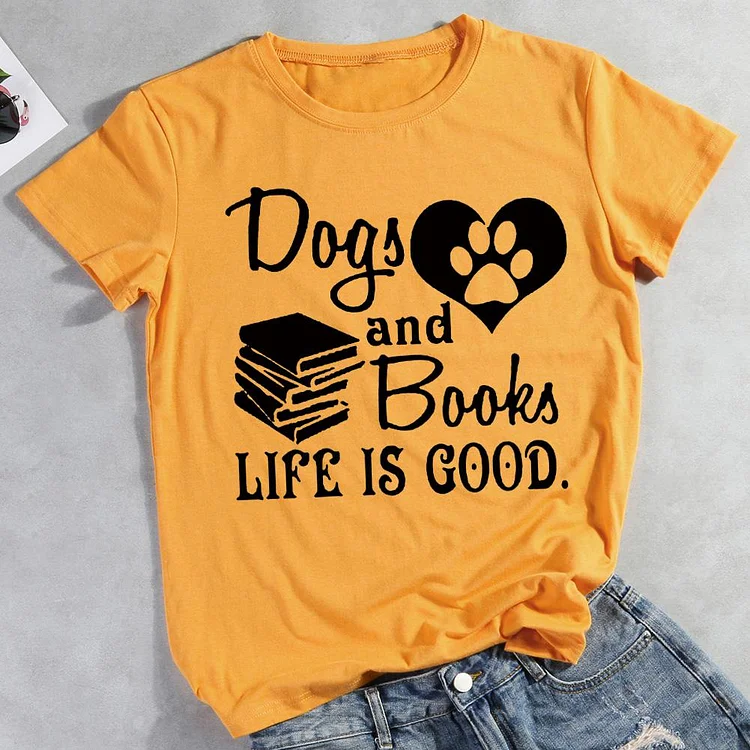 Womens Dog And ooks Are ood  Pet Animal Lover T-shirt Tee -01696-CB