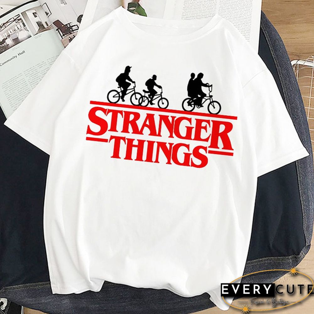 Stranger Things T Shirt Women Eleven Summer Casual Top Tee T-Shirt Female Femme Clothing Harajuku Funny Movie Shirt White Tshirt