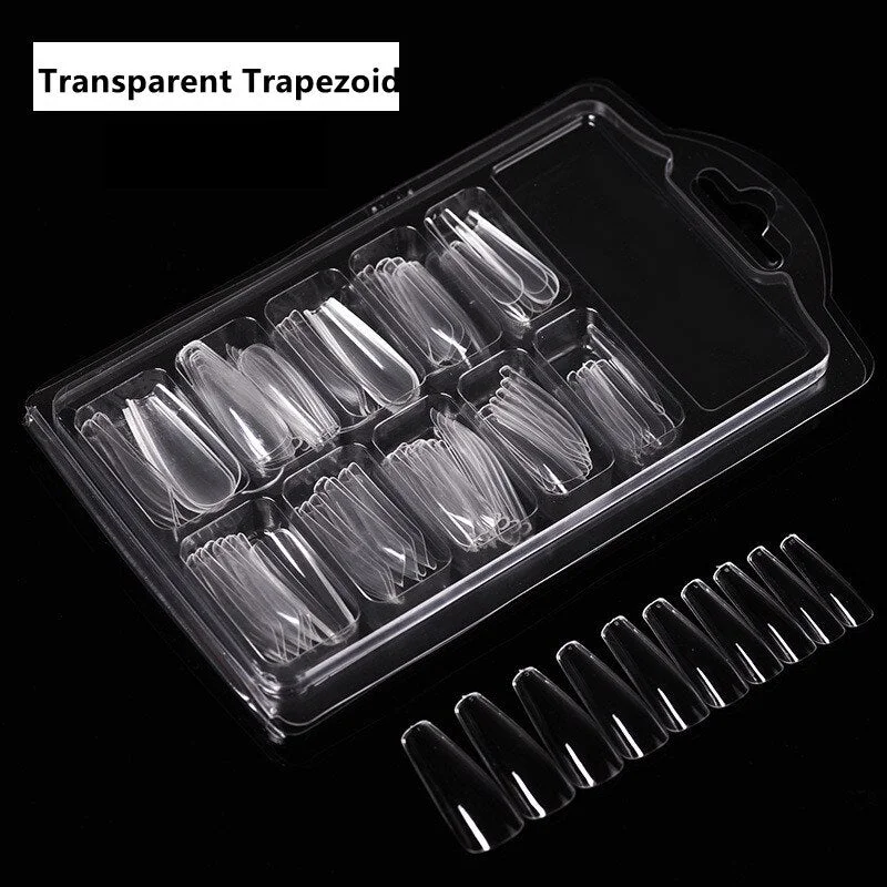 Full/Half Cover Fake Nail Artificial Press on Long Ballerina Clear/Natural/white False Nails Coffin Nails Art Tips Manicure Tool-Nail Inspo