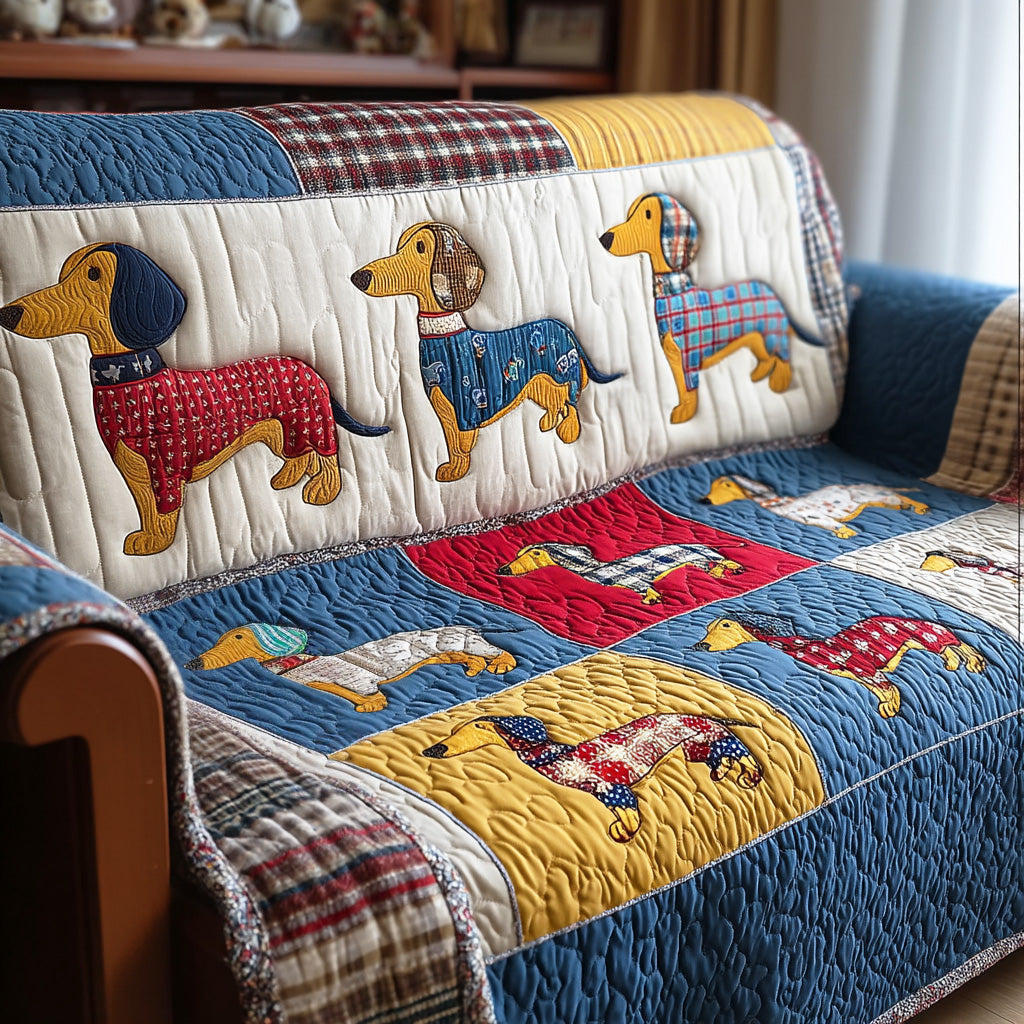 Everyday Dachshund Quilted Sofa Cover NCU0TD2135 everthome