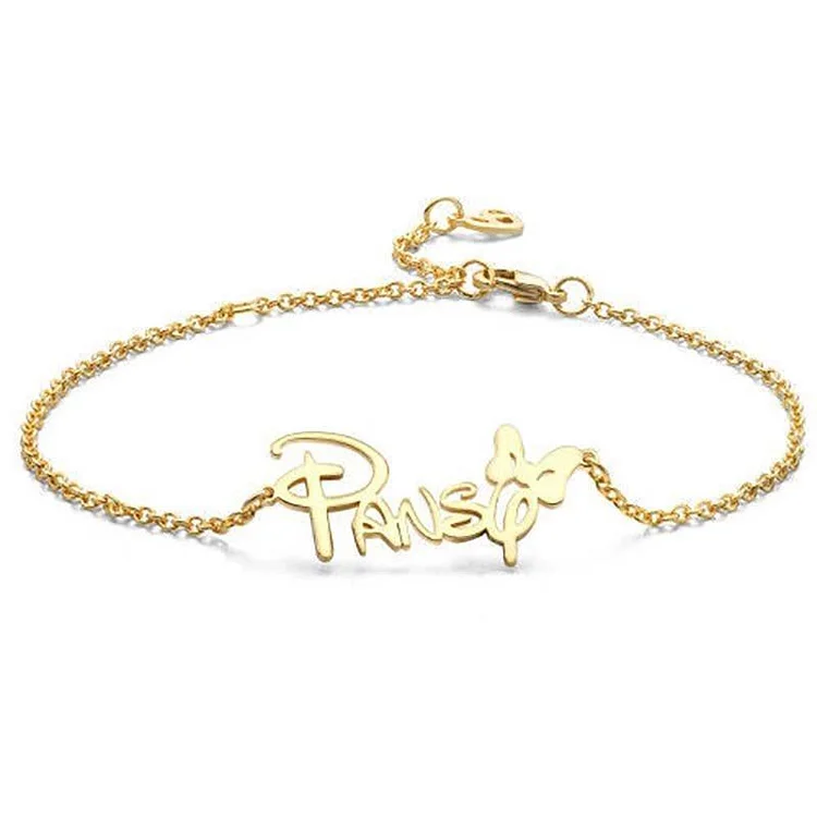 Personalized Name Bracelet Custom Name Bow Name Bracelet for Her