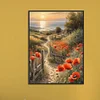 Pfad zwischen Blumen - runder Bohrer Diamond Painting - 30*40cm