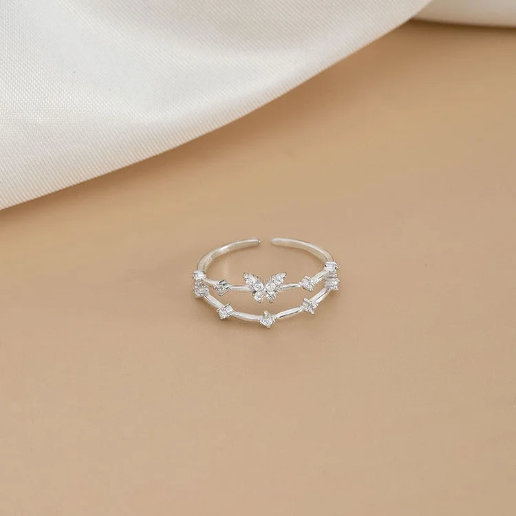 Double Butterfly Zircon Ring | 168DEAL