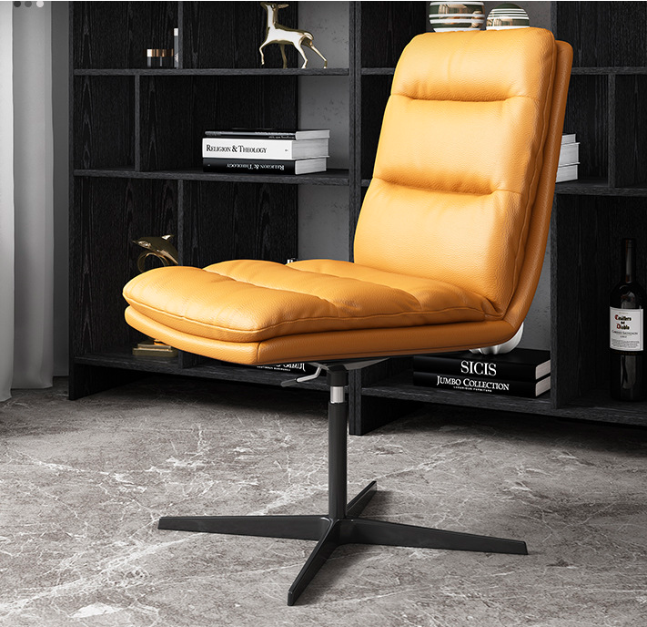 Homemys Modern Upholstered PU Leather Office Chair High Back Swivel Chair