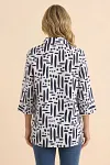 Longline Button-Up Top, Blue Artistic Apparel, Guangzhou Clothing Factory, Plus Size Elegant Tunic, Smart Casual Summer Shirt