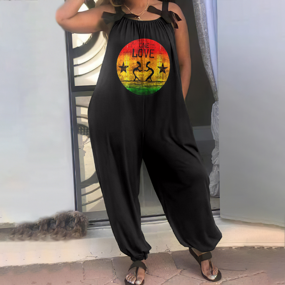 Juneteenth One Love Printed Casual Jumpsuit wearshes