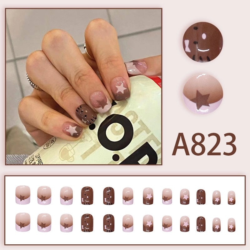 New Popular Simple Wearable Nail Patch 24 Pieces Boxed Pure Desire Style High Sense Factory Direct Sales