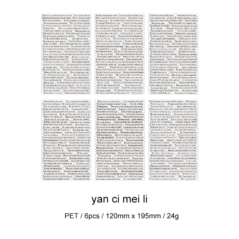 Journalsay English Rhymes Series Vintage English Text Letter PET Sticker