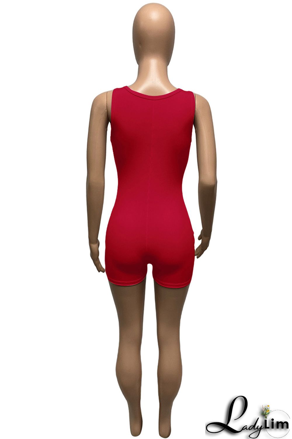 Apricot Fashion Casual Solid Basic V Neck Skinny Romper