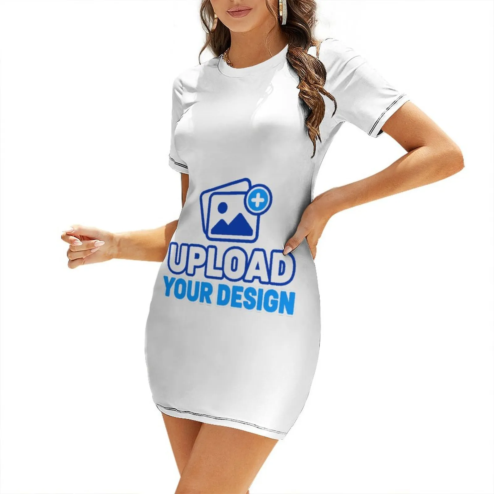 Short-Sleeve Bodycon Mini Dress &ndash; personalized print product image 9