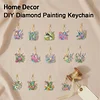 15Pcs Flowers Birds DIY Double Sided Diamond Painting Keychain Kits for Adults