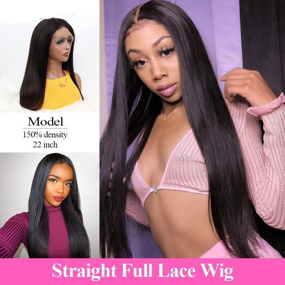 Straight Full Lace Front Human Hair Wigs-elleschic