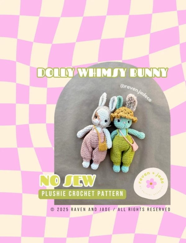 BUNDLE Bunny Plushie Crochet Pattern + Jade Overalls PDF—【Include Instructions】