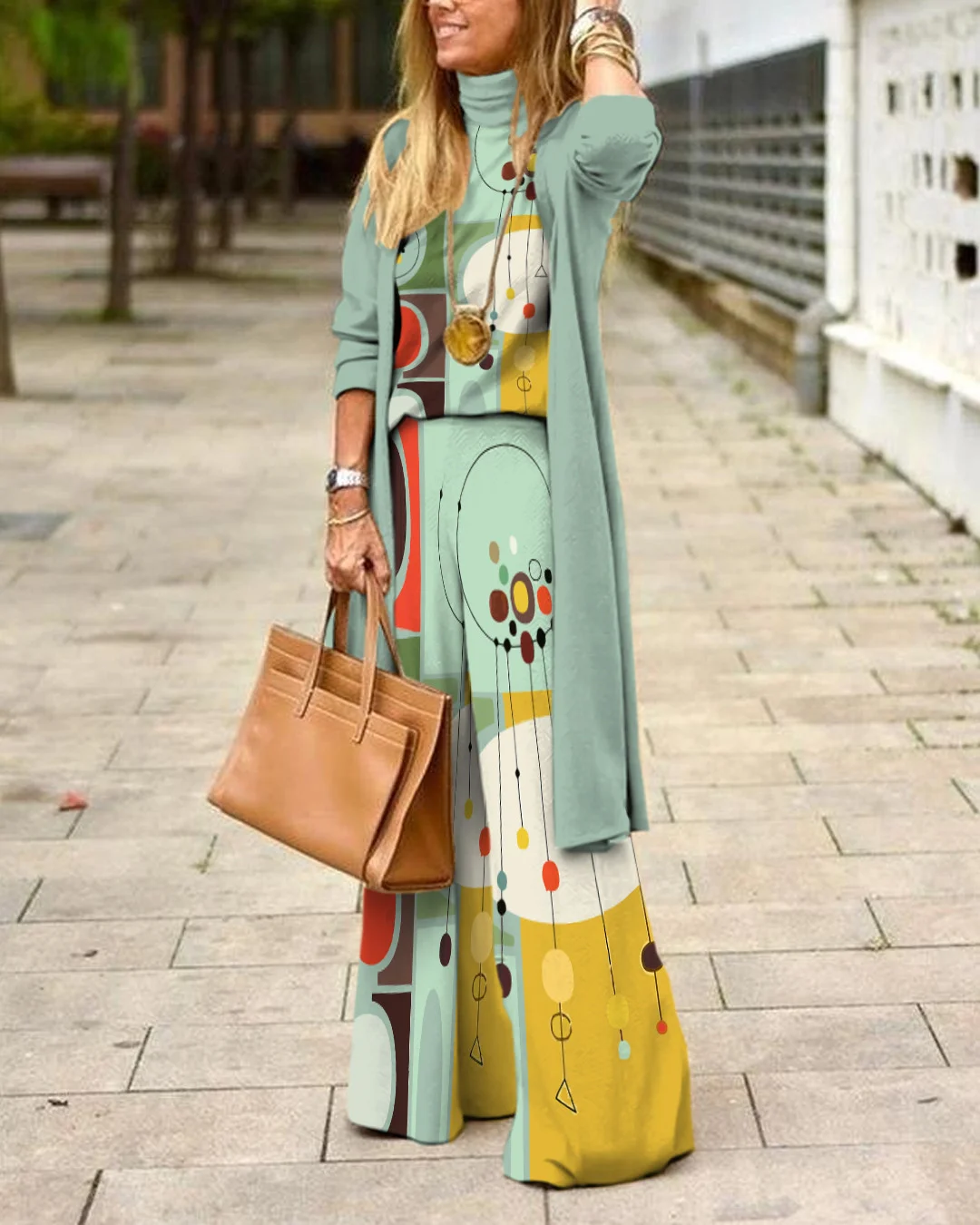 Herringbone Sweater Three-Piece Suit 5535