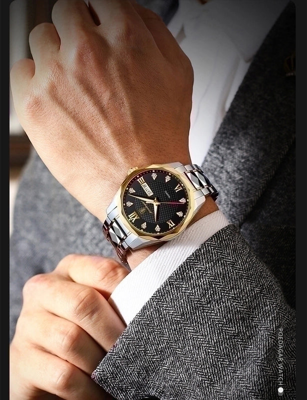 Business Geometric Butterfly Double Snap Quartz Men’s Watches