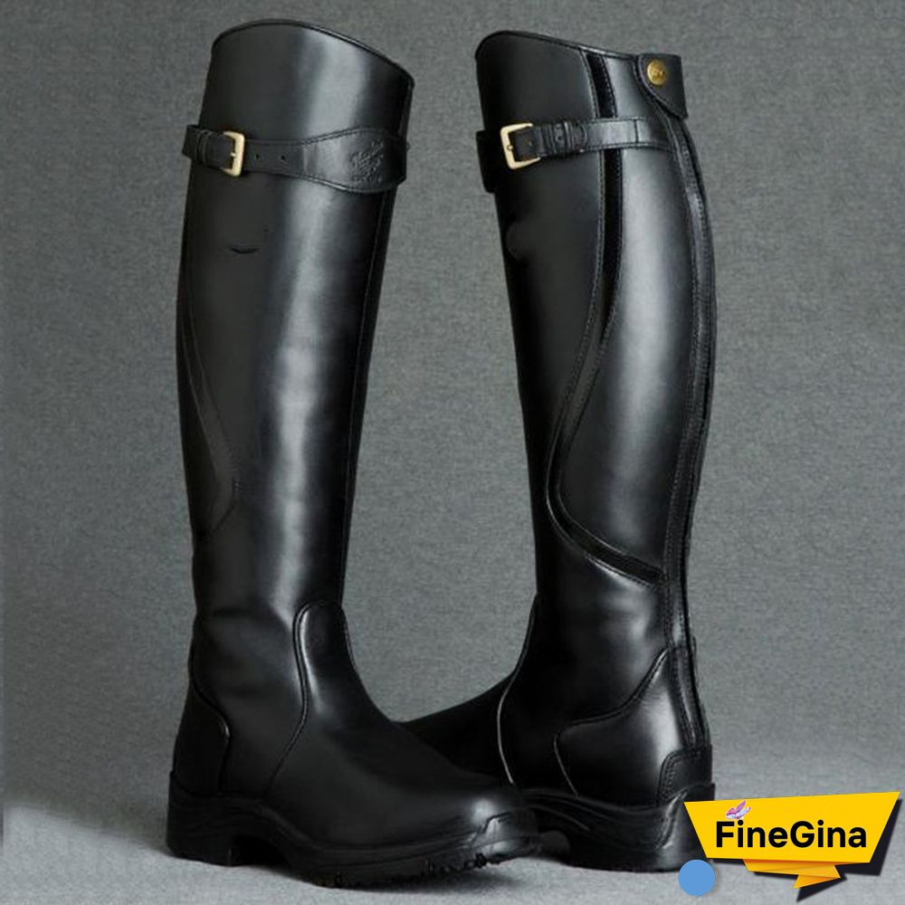 Women Leather Low Heel Daily Boots