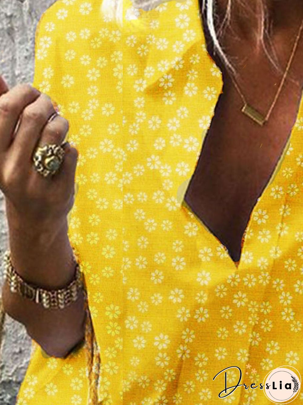 Yellow Casual Floral Blouses & Shirts