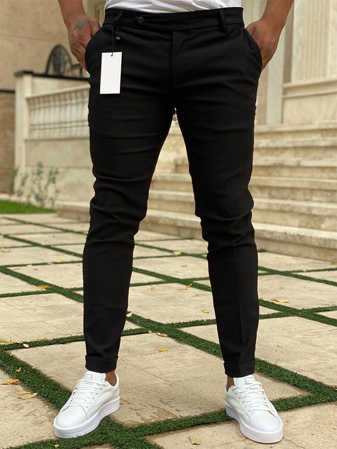 Men's Elegant Trousers In Black