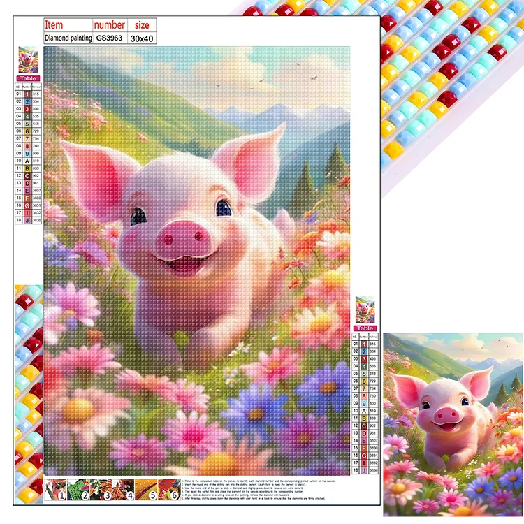 Cute Piggy - Full Square - Diamond Painting (30*40cm)