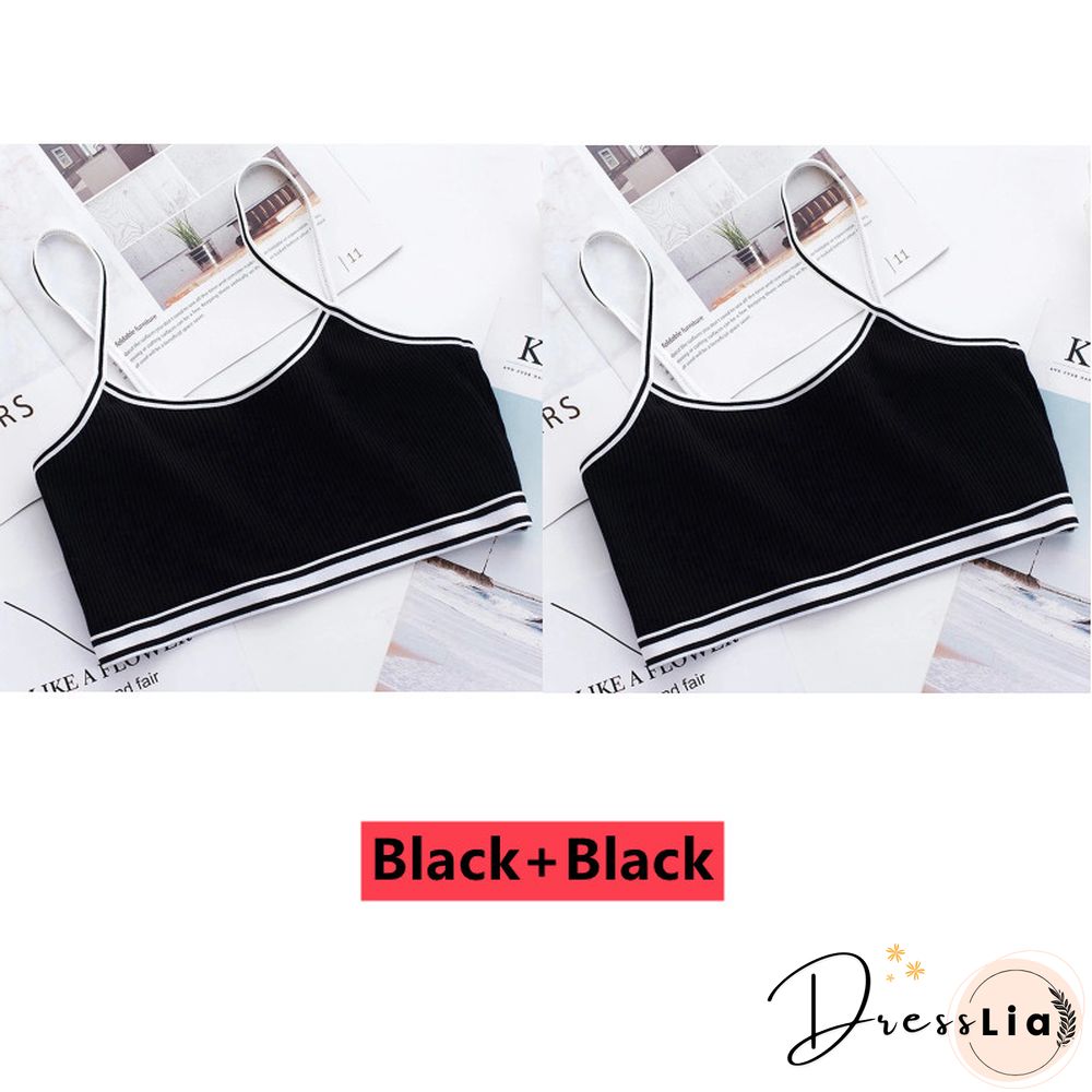 2Pclot Girls Bra Children Vest Breathable Underwear Girl Tube Tops Soft No Padded Teens Seamless Washable Bras Camisole