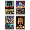 4PCS Route 66 Roadtrip - Metal Tin Signs Set(8*12Inch/12*16Inch) - Garage