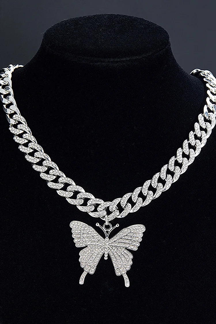 Fashion Butterfly Rhinestone Bracelets Necklaces 2024 - Xpluswear