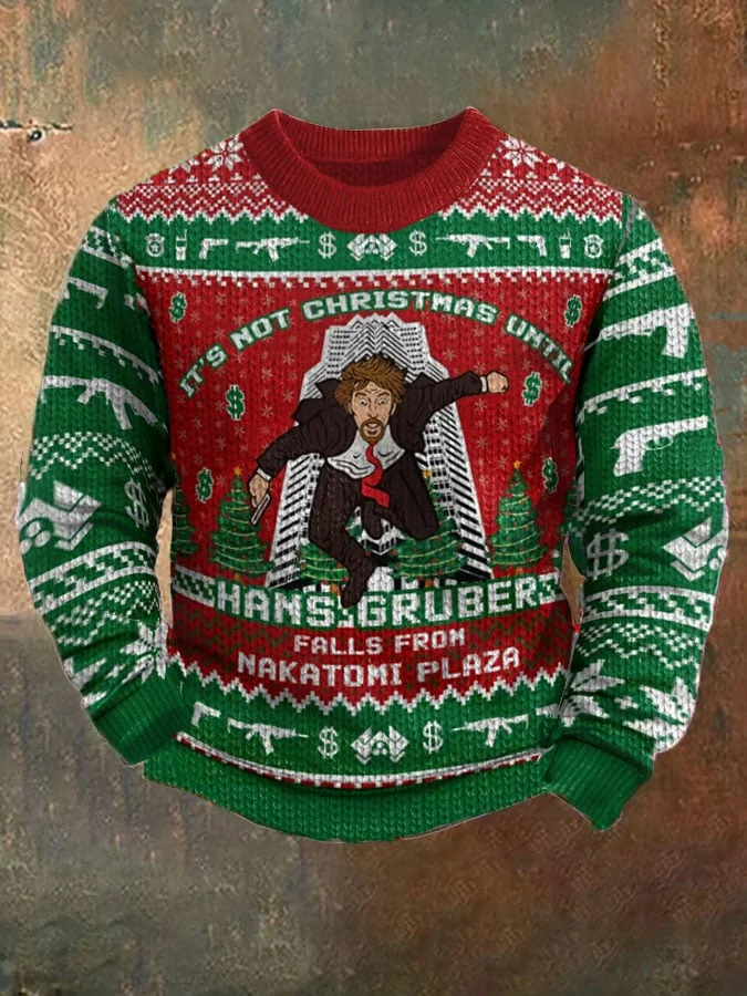Men's Say Merry X'mas Again Funny Ugly Christmas Sweater 