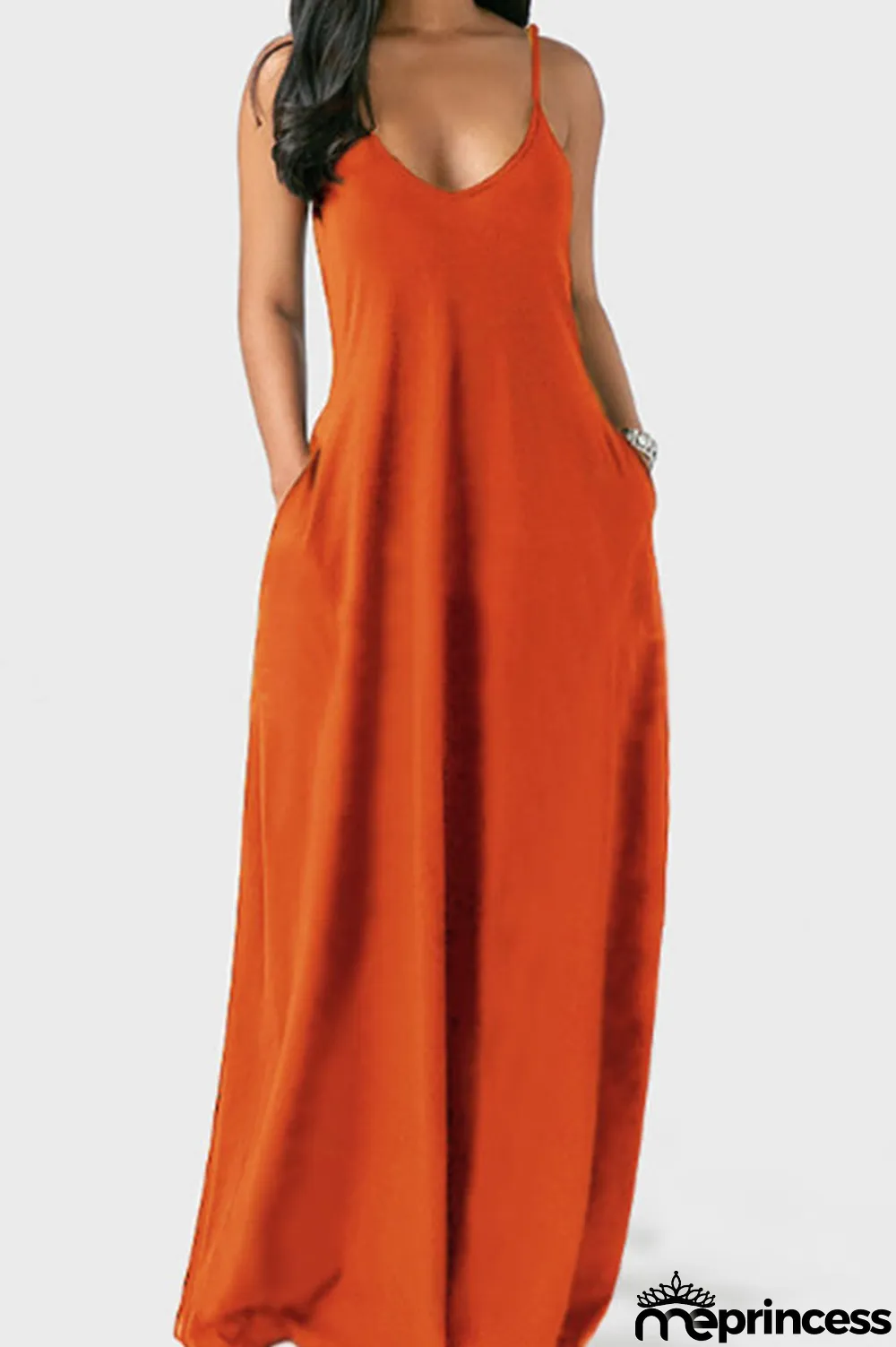 Black Milk. Fashion Sexy Casual Spaghetti Strap Sleeveless Slip Princess Dress Floor-Length Solid Dresses