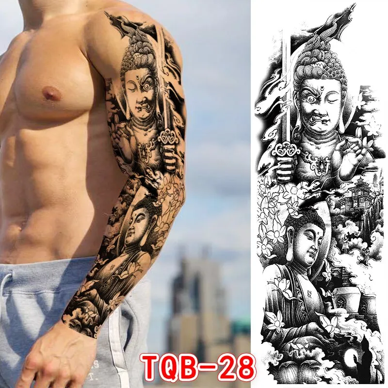 Sdrawing Temporari Tattoo Sticker for Men Death Skull Henna Skeleton King Animal Arm Leg Tatoo Pattern Fake Tattoo for Woman