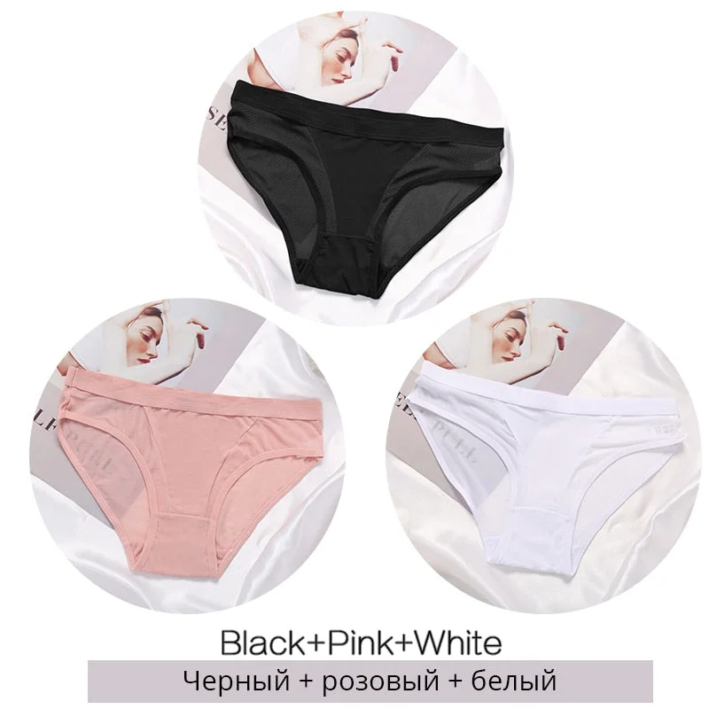 FINETOO Women Low Waist Panties Transparent Mesh Underpants M-2XL Ladies Briefs Female Underwear Fashion Girl Panty Lingerie New