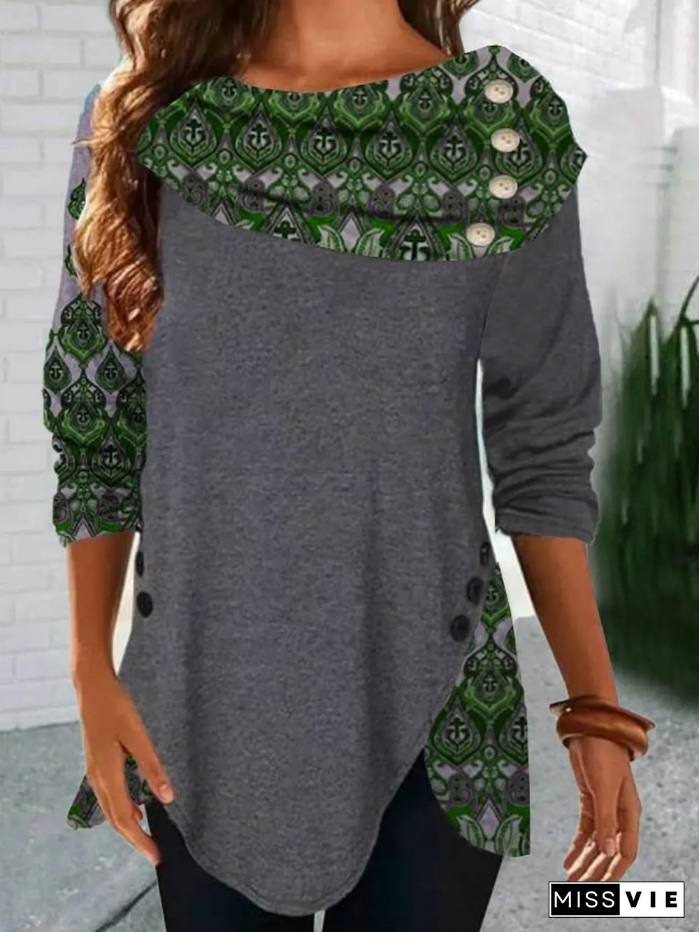 Loosen Boho Cotton Blends T-shirt