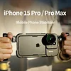 Neewer Mobile Phone Case Compatible With iPhone 15 Pro Max Mobile Phone Cage Stabilizer Bracket Assisting Camera, 17mm Thread Universal Mobile Phone External Filter Photography Lens