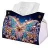 Shining Butterfly DIY PULeather Diamond Painting Tissue Box for Adults Beginners Gem Art Painting Napkin Holder for Living Room Bedroom Bathroom Table Decor