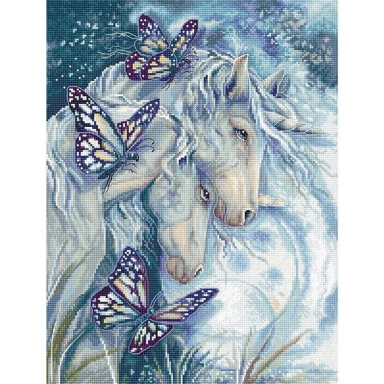 Horn Horse 11CT Stamped Cross Stitch 40*53cm