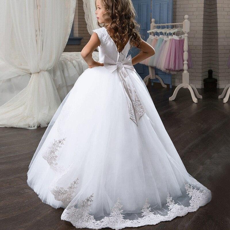 2021 Summer Teenager Bridesmaid Dress Kids Dresses For Girls Children Retro Lace Princess Dress Girl Party And Wedding Dress