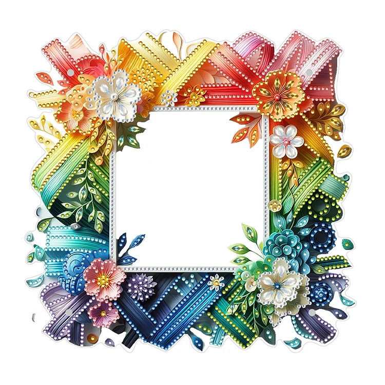 Special Shape Floral Diamond Painting Photo Frame Kits Bedroom Table Decor