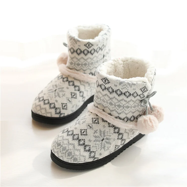 Snowflake Love Wool Mid Length Boots