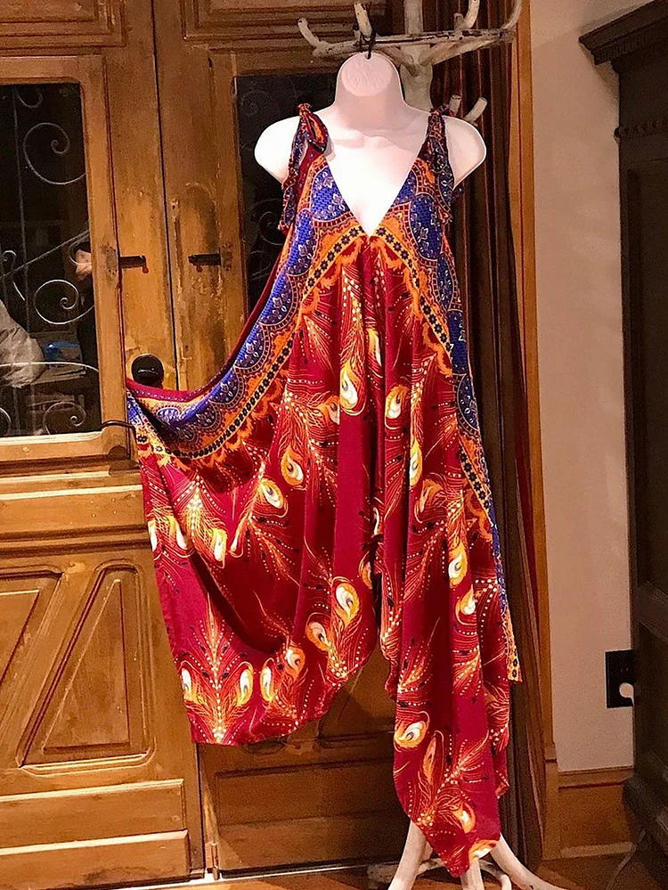 Casual Jumpsuit, Bohemian Jumpsuit, Harem Pants
