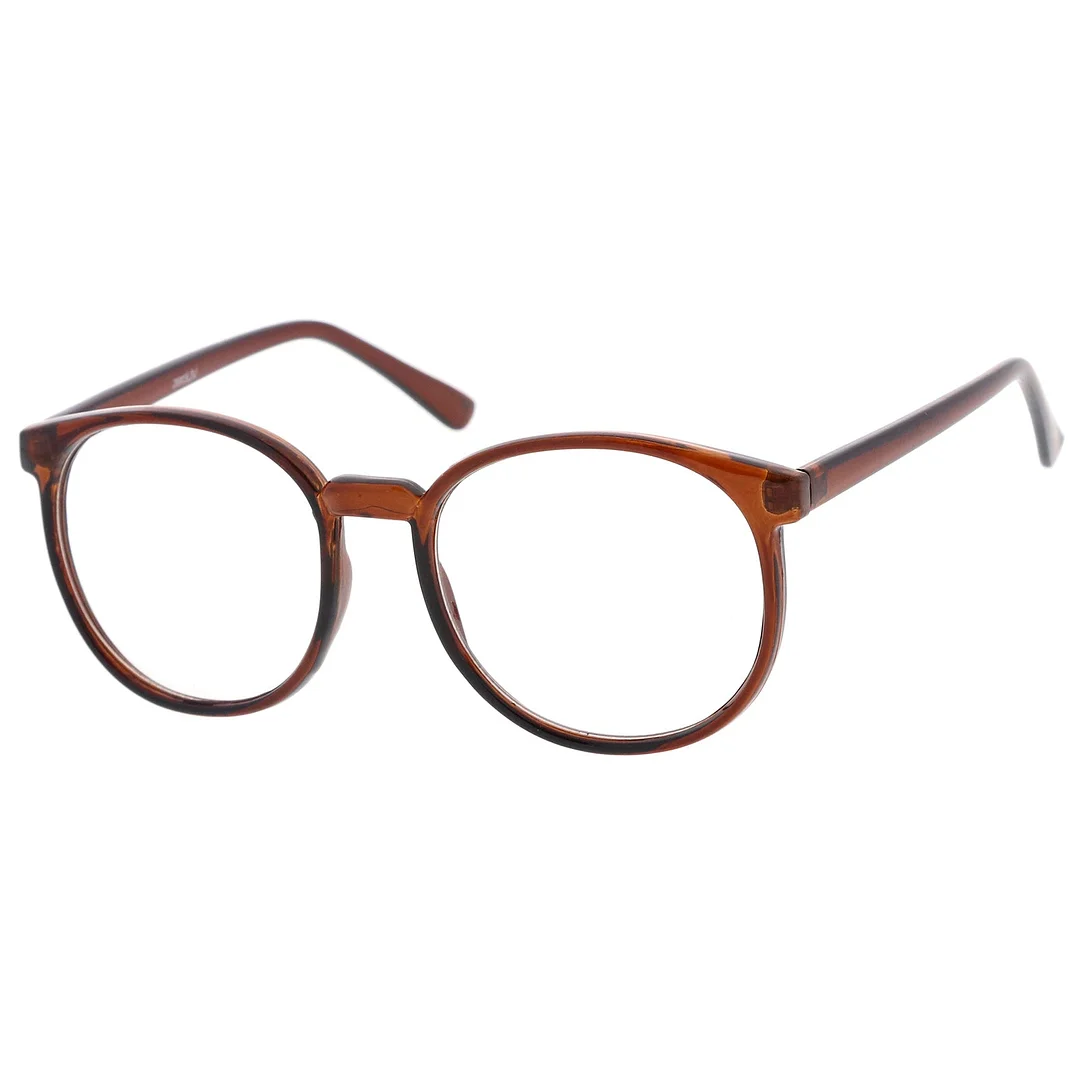 Classic P3 Horn Rimmed Clear Lens Round Eyeglasses 53mm