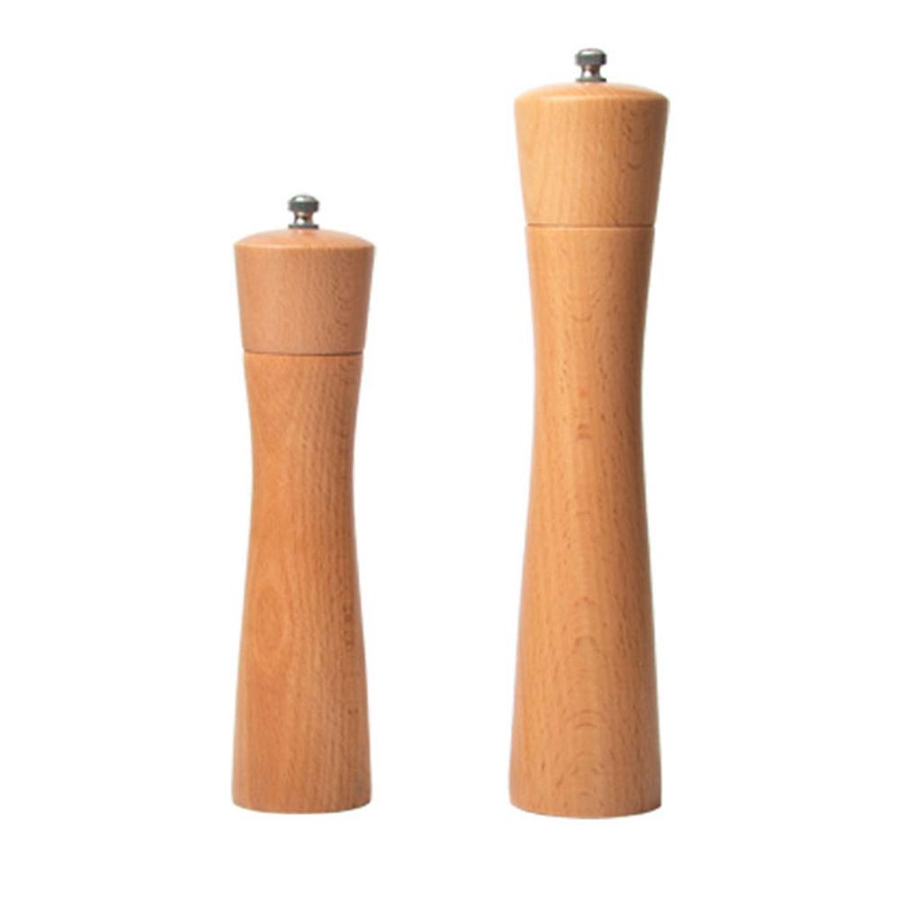 

Solid Wood Beech Salt Pepper Mill Manual Grinder Spice Condiment Jar Bottle, 8inch, 501 Original