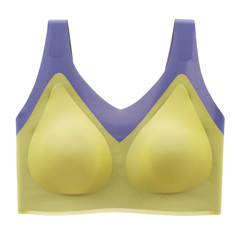 CINOON Bra For Women Seamless Latex Bra Push Up Bralette With Gathers Pad Brassiere Bra Wireless Female Intimate Comfortable Bra