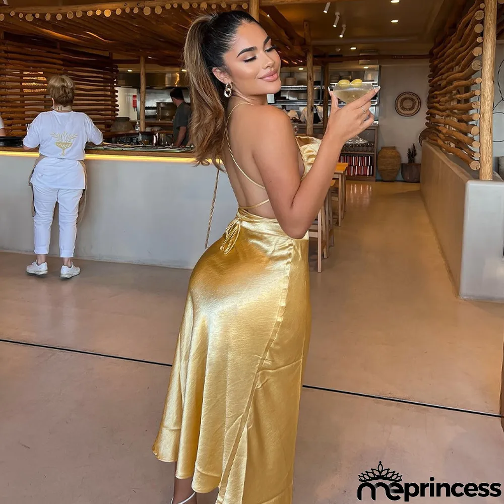 Summer Women's Low Back Tie Tank Top Fashion Casual Skirt Suit Women